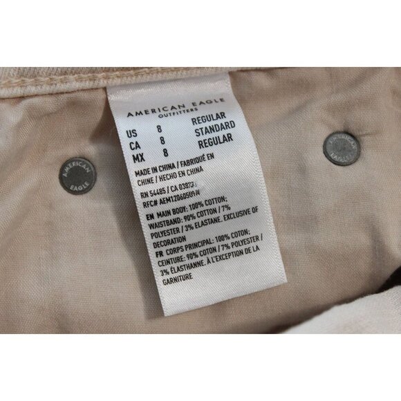 NWT American Eagle Jeans Size 8 / 29 High Rise Mom Straight Beige Denim Preppy - Picture 15 of 15